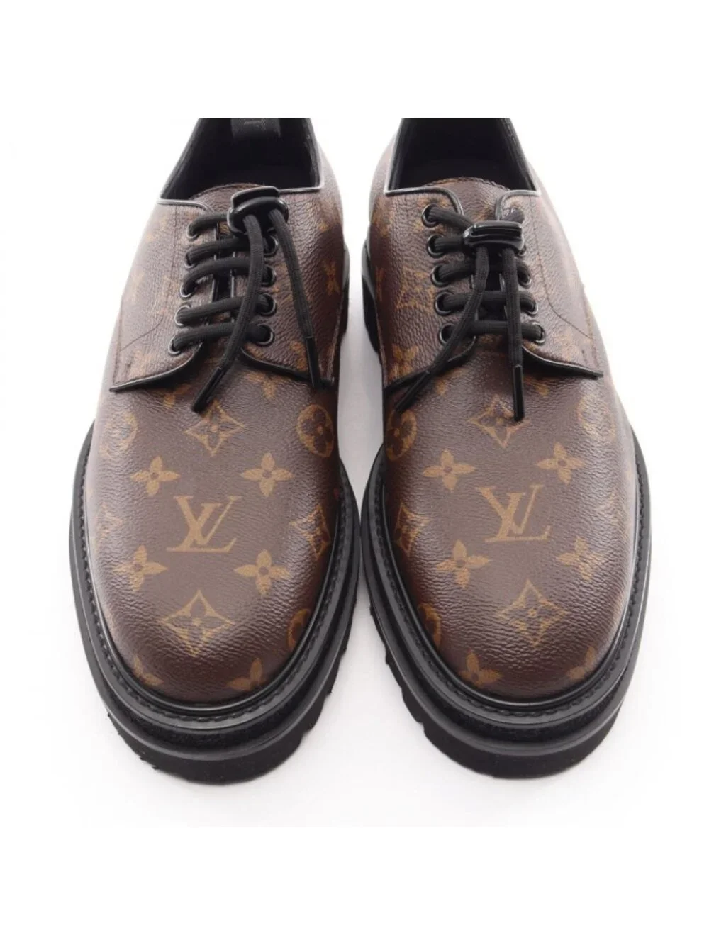 Louis Vuitton Shoes Black Ice Line Monolam Derby Canvas